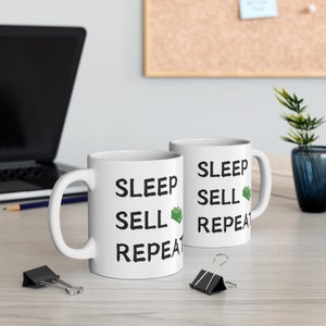 Sleep Sell Repeat Coffee Cup Top Sales Gift Sales Coffee Mug Hardest Worker Award Office Gift Workplace Cup