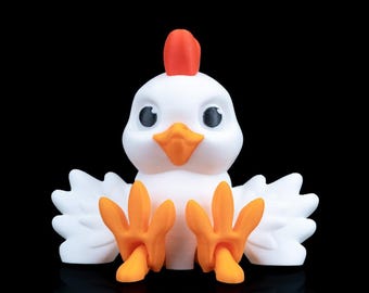Adorable Articulating Chicken Toy - 3D Printed Figurine