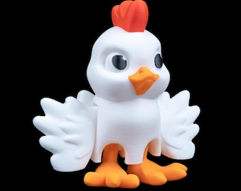 Unique 3D Printed Articulating Chicken Fidget Toy - Stress Relief Squishy Novelty