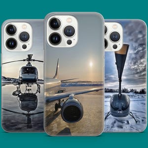 Étui pour téléphone, aviation d'hiver, pilote d'avion, fan d'hélicoptère, cadeau pour iPhone 16 15 14 13 12 11 XR, Samsung S25 S24 S23 S22, Pixel 9