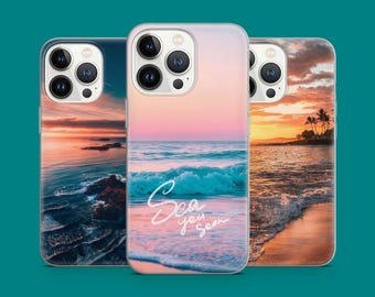 Etui na telefon z motywem zachodu słońca i oceanu, tropikalne lato, estetyczne etui na iPhone'a 17 16 15 14 13 12 11, Samsunga S26 S25 S24 S23 S22, Pixela 10 9 8