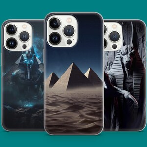 Ancient Egypt Phone Case Pyramids Pharaoh Anubis Design Mythical Cover for iPhone 16 15 14 13 12 11 XR, Samsung S25 S24 S23 S22, Pixel 7 8 9