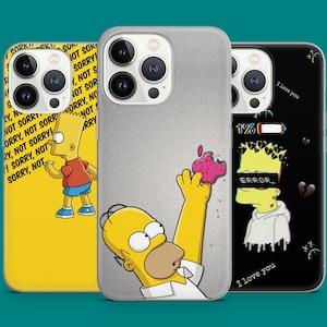 Die Simpsons Handyhülle Homer Bart Handyhülle passend für iPhone 16 Pro Max, 15 Plus, 14, 13, 12, 11, XR, Samsung S25 Ultra, S24 FE, A56, Pixel 9a