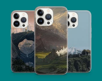 Epic Fantasy Phone Case Adventure Landscape Mythical Castles Phone Cover for iPhone 16 15 14 13 12 11 XR Samsung S25 S24 S23 S22 Pixel 7 8 9