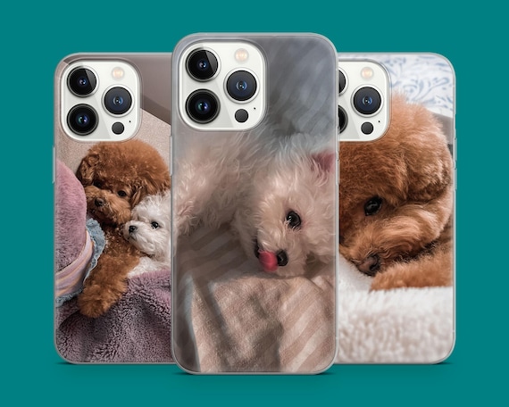 Cute Puppy Phone Case Cozy Fluffy Dogs Cuddling Pets Design Phone