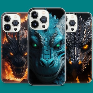 Elemental Dragon Phone Case Fire Ice Fantasy Mythical Beast Phone Cover for iPhone 16 15 14 13 12 11, Samsung S25 S24 S23 S22, Pixel 7 8 9