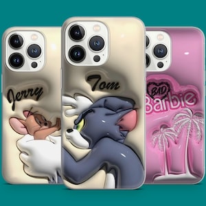 Glossy Cartoon Character Phone Case Retro Cartoon Design Phone Cover for iPhone 16 15 14 13 12 11 XR, Samsung S25 S24 S23 S22, Pixel 7 8 9