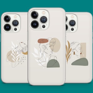 Line Art Phone Case Aesthetic Human Phone Cover fit for iPhone 15 Pro Max, 14 Plus, 13, 12, 11, XR, Samsung S24, S23, A54, A53, Pixel 8 Pro
