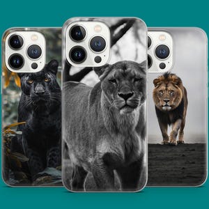 Wild Animal Phone Case Panther Lion Safari Jungle Aesthetic Phone Cover for iPhone 17 16 15 14 13 12 11, Samsung S25 S24 S23 S22, Pixel 10 9