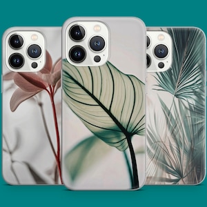 Aesthetic Botanical Phone Case Leaf Vein Palm Frond Design Phone Cover for iPhone 16 15 14 13 12 11 XR Samsung S25 S24 S23 S22 Pixel 7 8 9