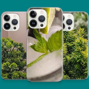 Premium Summer Green Phone Case Mint Lime Drink Lush Plants Phone Cover for iPhone 16 15 14 13 12 11 XR Samsung S25 S24 S23 S22 Pixel 7 8 9