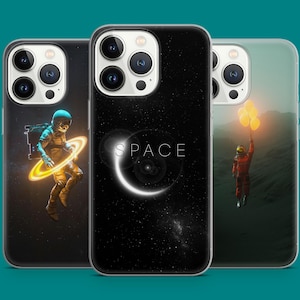 Astronaut Space Aesthetic Phone Case Cosmic Galaxy Art Cover for iPhone 17, 16, 15, 14 Pro, 13, 12, 11, XR, Samsung S25, S24, S23, Pixel 10