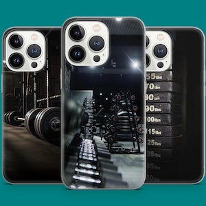Dark Aesthetic Gym Handyhülle Hantel Gewicht Rack Motiv Handyhülle für iPhone 16 15 14 13 12 11 XR, Samsung S25 S24 S23 S22, Pixel 7 8 9