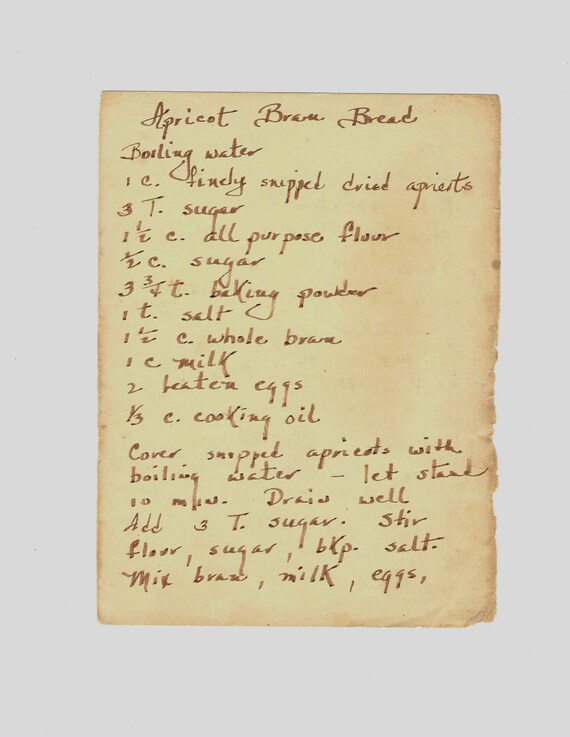 4 Old Handwritten Recipes 4 pages Digital Downloads | Etsy