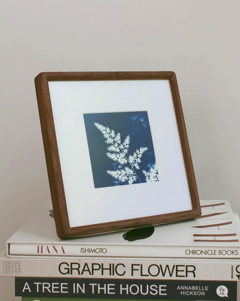 Wild Garden Ferns - Original Cyanotype Framed Art 8x8 - Etsy