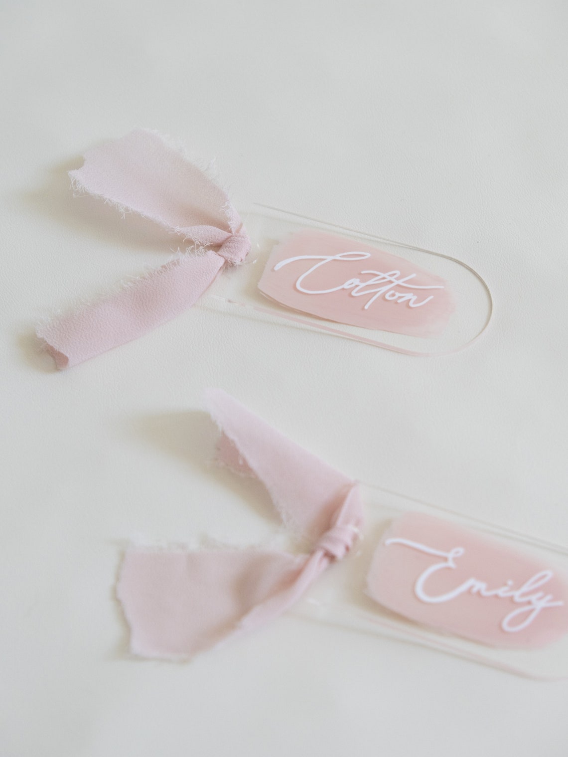 Personalized Pink Acrylic Name Tags With Handwritten Calligraphy,place ...