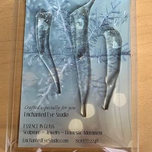 Glass Icicle Ornament, set of 3