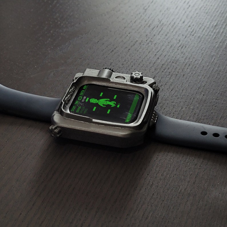 Pip Boy Apple Watch Faceplate Fallout TV Inspired, Full Button Functionality Series 79, 41mm
