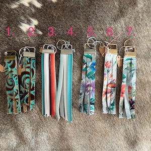 Cowhide Keychain wristlets or lanyard