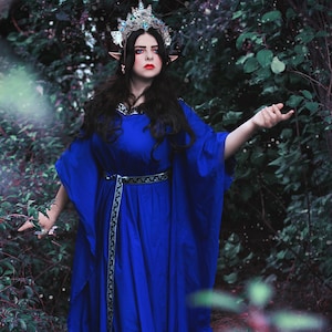 boho wedding gown, elven clothing, pagan wedding dress, viking dress, witch gown, alternative wedding handfasting celtic wicca