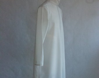 male Elven Tunic: Cream Cosplay Costume with Brown Embroidery, Size L / XL