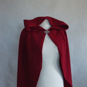 Red hiding hood cape pure wool dark red, ready made fairy tale cape, romantic wedding cape, red cape with hood, wedding veil alternative