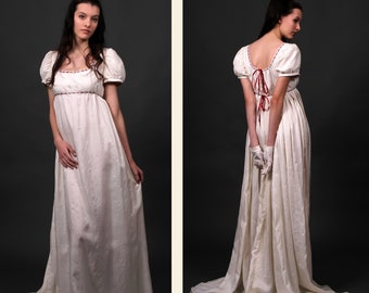 Desiree regency dress, romantic wedding dress, empire waist wedding dress, high waist dress, jane austen dress, pride and prejudice dress