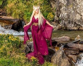durchsichtiges Kleid für Boudoir oder Schwangerschaftsshooting, sexy Halloween Kostüm, Überkleid für Mittelalter Fantasy Larp, alle Größen