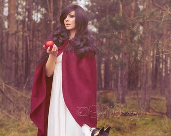 Little Red Riding Hood Cape, once upon a time costume cape, hooded bridal cape, Cosplay costume, medieval cloak, renfaire cape fairytale