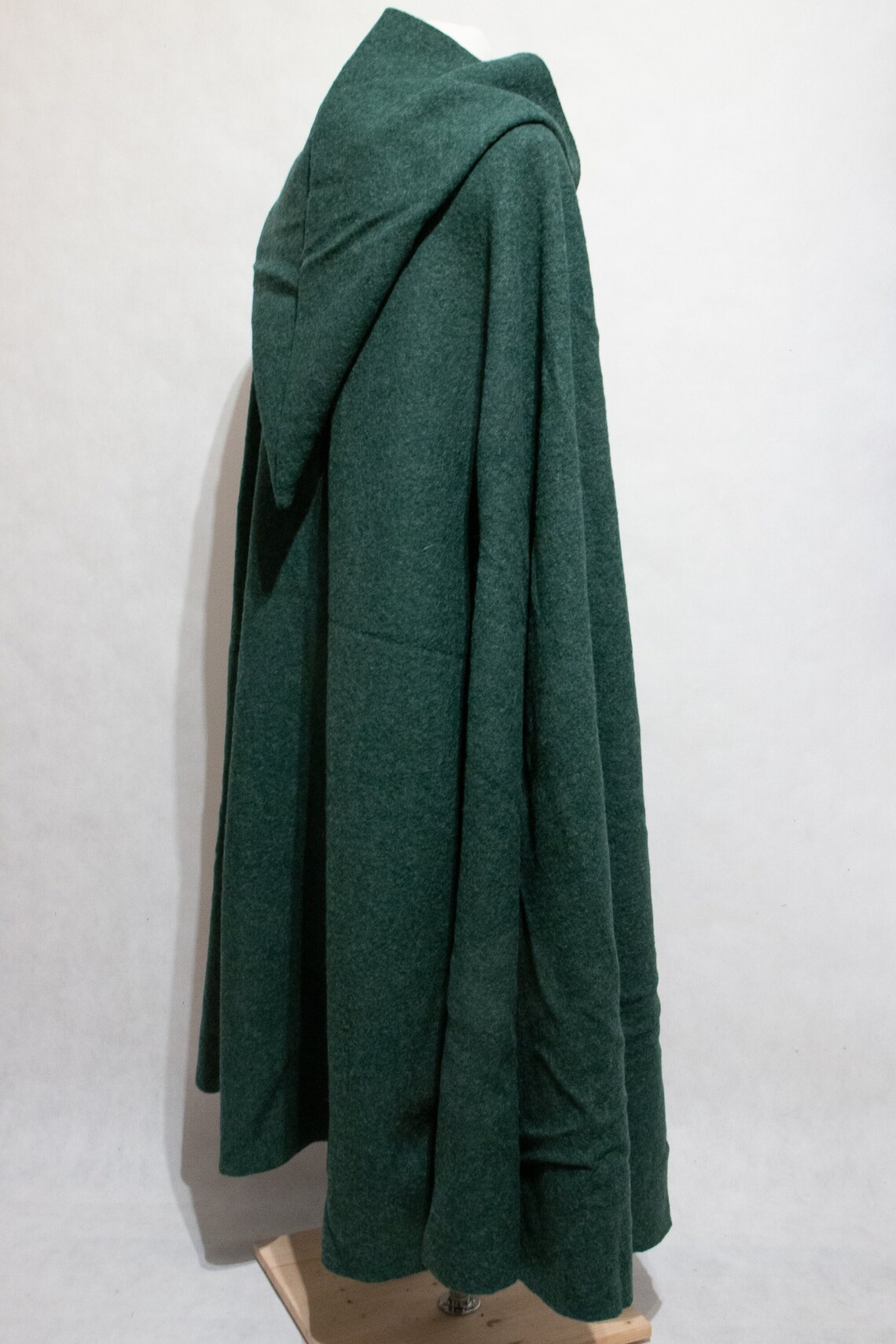 Hooded Cape Dark Green Costume Medieval Faire, Witch Clothing, Druid ...