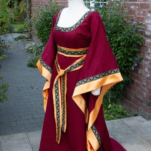 Abito fantasy elfico medievale su misura, abito da sposa a trapezio a maniche lunghe con strascico, costume di Halloween da fiaba, tutte le taglie immagine 7