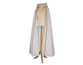 Snow Queen hooded cape, medieval cape, medieval cloak, wedding cape with hood, wedding cloak, frozen cape, cape with fur