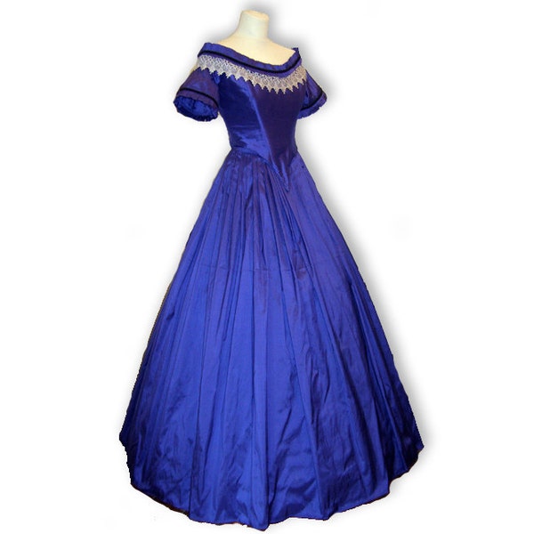 viktorianisches Ballkleid Krinoline, 19 Jahrhundert Abendkleid, romantisches Hochzeitskleid Prinzessin, historisches Maskenball Kostüm