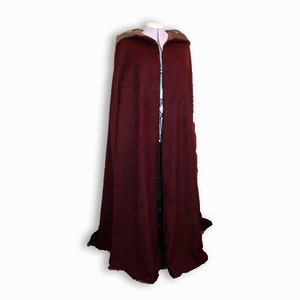 Long Medieval Cape with hood made to measure, hooded ren faire cloak, Druid robe or shaman clothing, wiccan attire, regencycore clothes