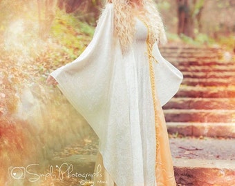 Medieval dress with hood, medieval wedding dress, fairytale wedding, medieval hooded dress, Game of Thrones, fantasy dress, fairy dress