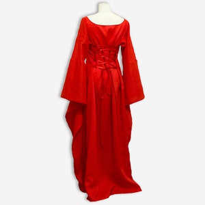 Red priestess medieval dress, Melisandre cosplay Game of Thrones, halloween costume witch, handfasting dress, alternative wedding gown image 3