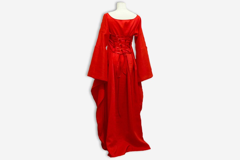 Red priestess medieval dress, Melisandre cosplay Game of Thrones, halloween costume witch, handfasting dress, alternative wedding gown image 3