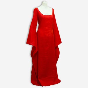 Red priestess medieval dress, Melisandre cosplay Game of Thrones, halloween costume witch, handfasting dress, alternative wedding gown image 1