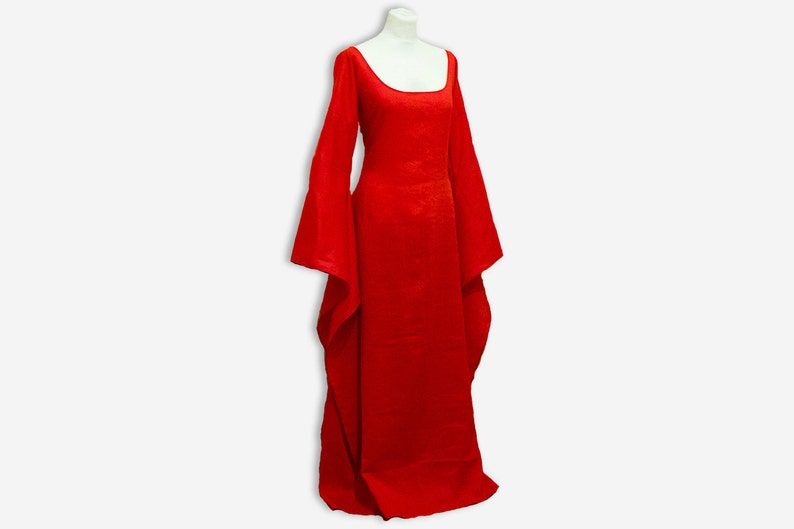 Red priestess medieval dress, Melisandre cosplay Game of Thrones, halloween costume witch, handfasting dress, alternative wedding gown image 1