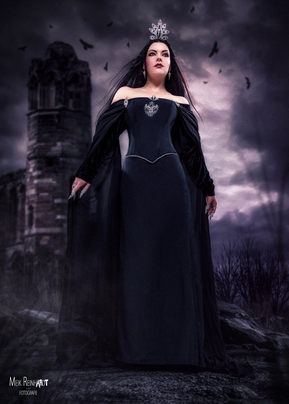 Vampire Betrothal Gown - crushed velvet and taffeta goth witch dress by  Moonmaiden Gothic Clothing