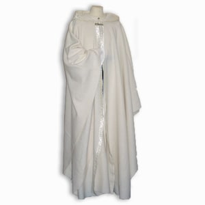 Pagan ritual robe, wiccan cape, druid cape, larp cleric vestment, priest chasuble, shamanic clothing, witch clothing, wiccan clothing, white