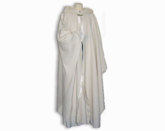 Pagan ritual robe, wiccan cape, druid cape, larp cleric vestment, priest chasuble, shamanic clothing, witch clothing, wiccan clothing, white