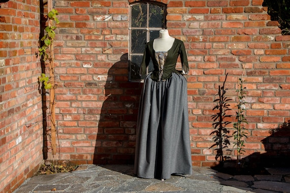 Claire Fraser Inspired 18th Century Cosplay Costume: Jacket & Skirt