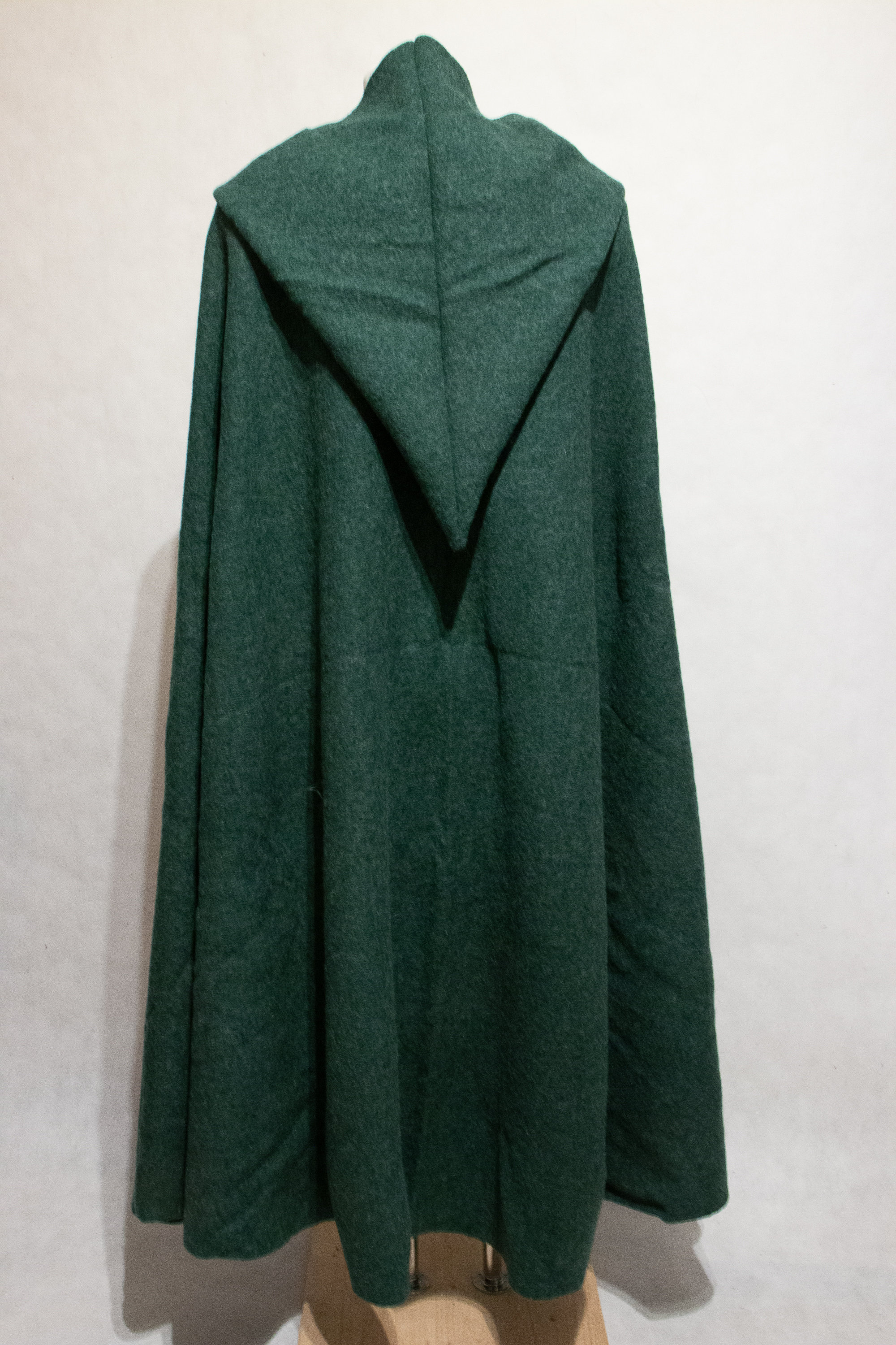 Hooded Cape Dark Green Costume Medieval Faire, Witch Clothing, Druid ...