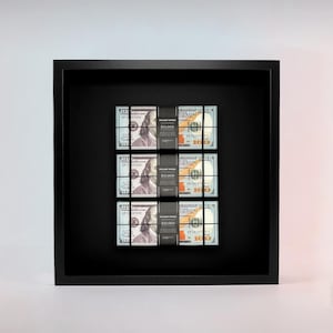 Luxuriöse 3D-Geld-Wandkunst – Cash Shadow Box als Geschenk für Unternehmer, Bürodekor für Männer, Rahmen zur Motivation von Reichtum