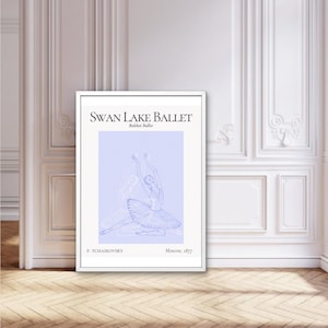 Swan Lake Ballet Poster | Vintage Ballerina Wall Art | Coquette Aesthetic Decor | Tchaikovsky Ballet Print | Digital Ballet Download