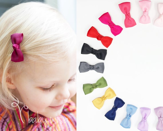 baby_topwholesaler1 Handmade Grosgrain Ribbon Bows with Clips - Stylish Boutique Hair Bows for Adults for Baby and Kids