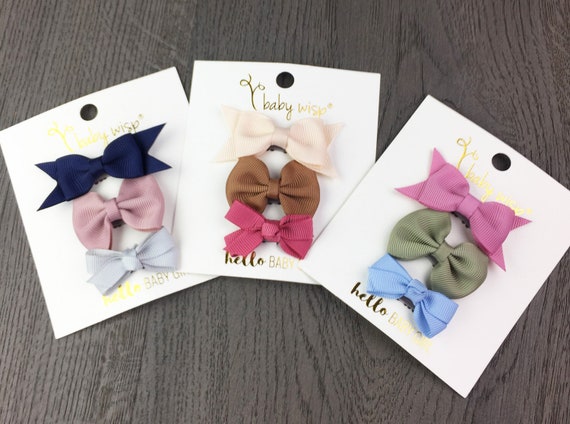 1 Set Infant Boutique Hair Bow Mixed Design Newborn Baby Girl Hair Clips Shower
