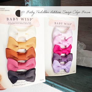 Baby Wisp® Ribbon Baby Bows, Baby Hair Clips, Toddler Hair Clips, Girl Hair Bows, Baby Barrettes, Ribbon Snap Clips, Shower Gift, Pick2 or 4