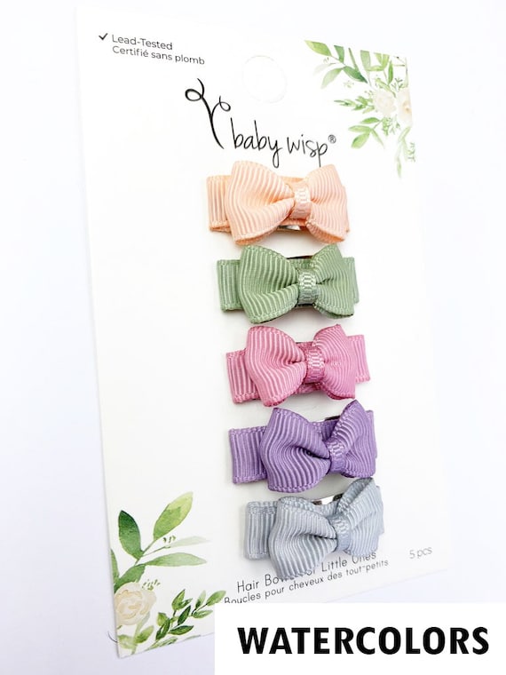 2 Pcs/set Baby Girls Ribbon Bow Clips Hairpins Cute Baby Girl Flower Metal Hair  Bows Clip Headwear Hair Accessories